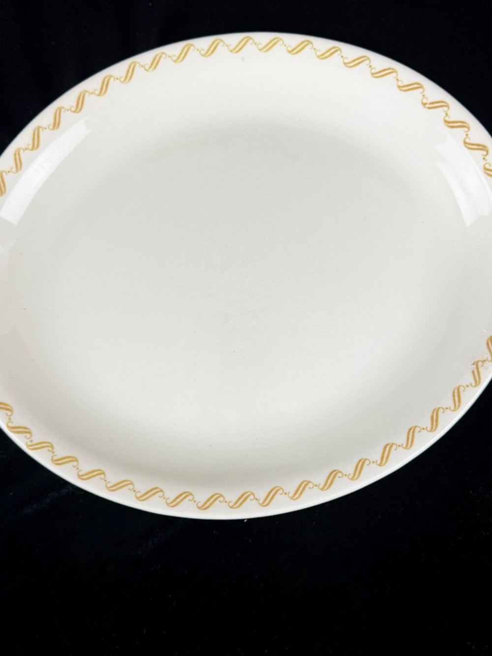 Vintage Buffalo China 9 X 11 Platter Newport Gold Scroll USA Restaurant